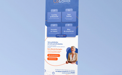 Co&axial : Logotype, carte de visite, flyers, stickers, maquette du site internet et réseaux sociaux image 