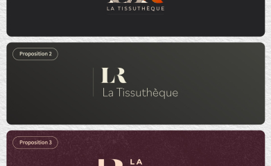 La Tissuth&egrave;que LR : logotype, carte de visite, enseigne, newsletter, affiche image 