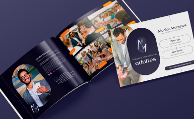 Nicolas Marques Magicien : logotype, brochure image 