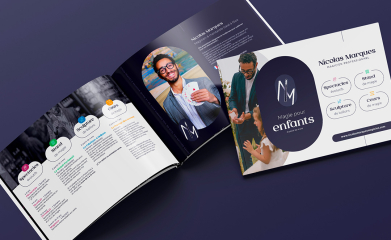 Nicolas Marques Magicien : logotype, brochure image 