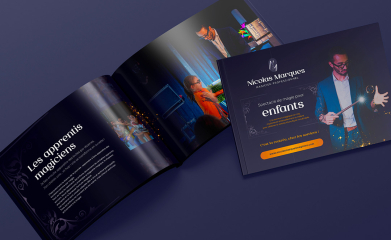 Nicolas Marques Magicien : logotype, brochure, carte de visite image 