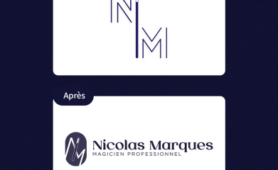 Nicolas Marques Magicien : logotype, brochure image 